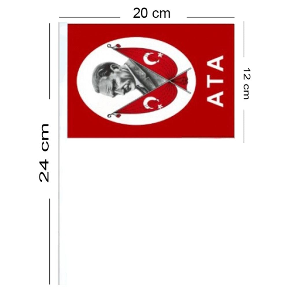 Ata Çıtalı Bayrak 12x20 cm 10'lu
