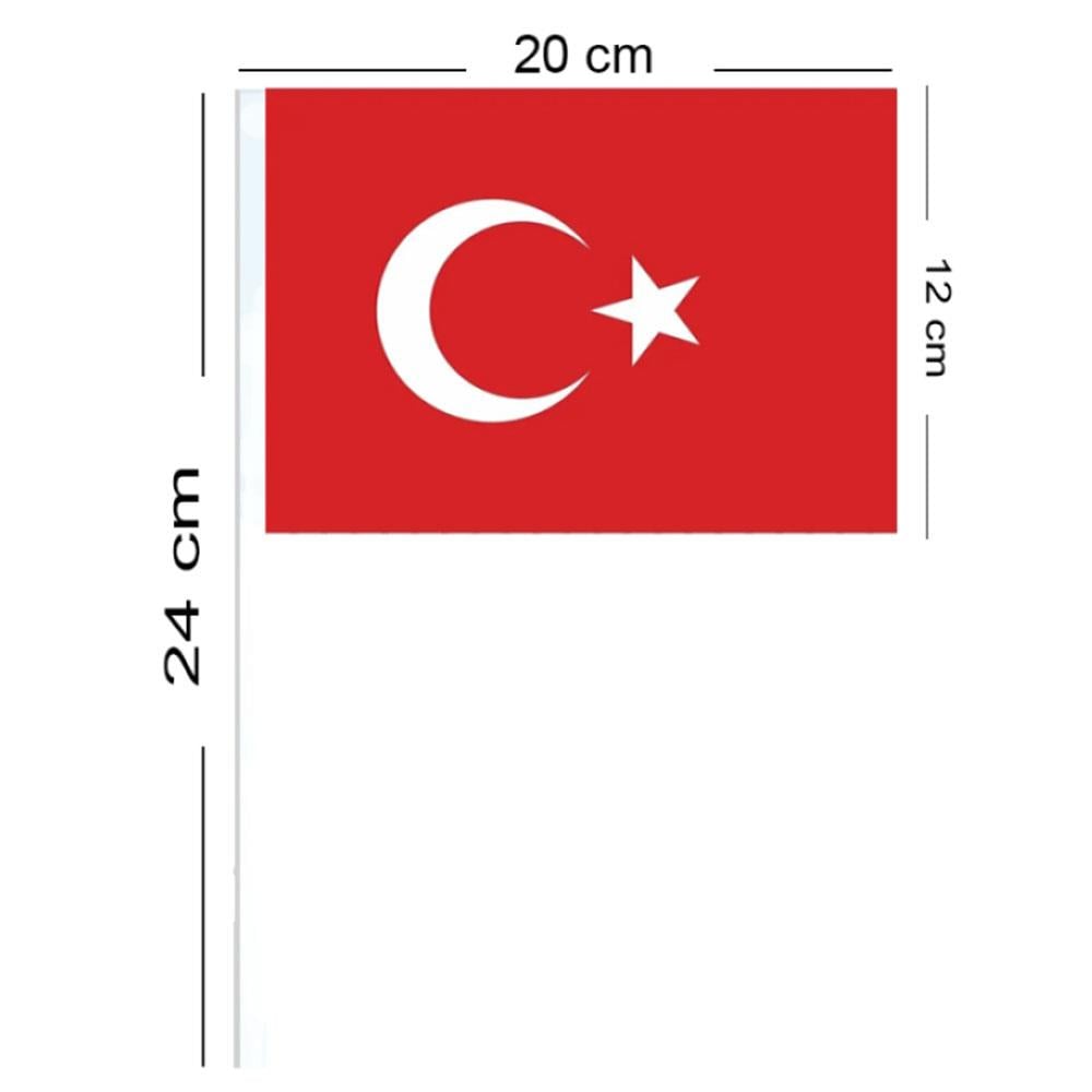 Ay Yıldız Çıtalı Bayrak 12x20 cm 10'lu