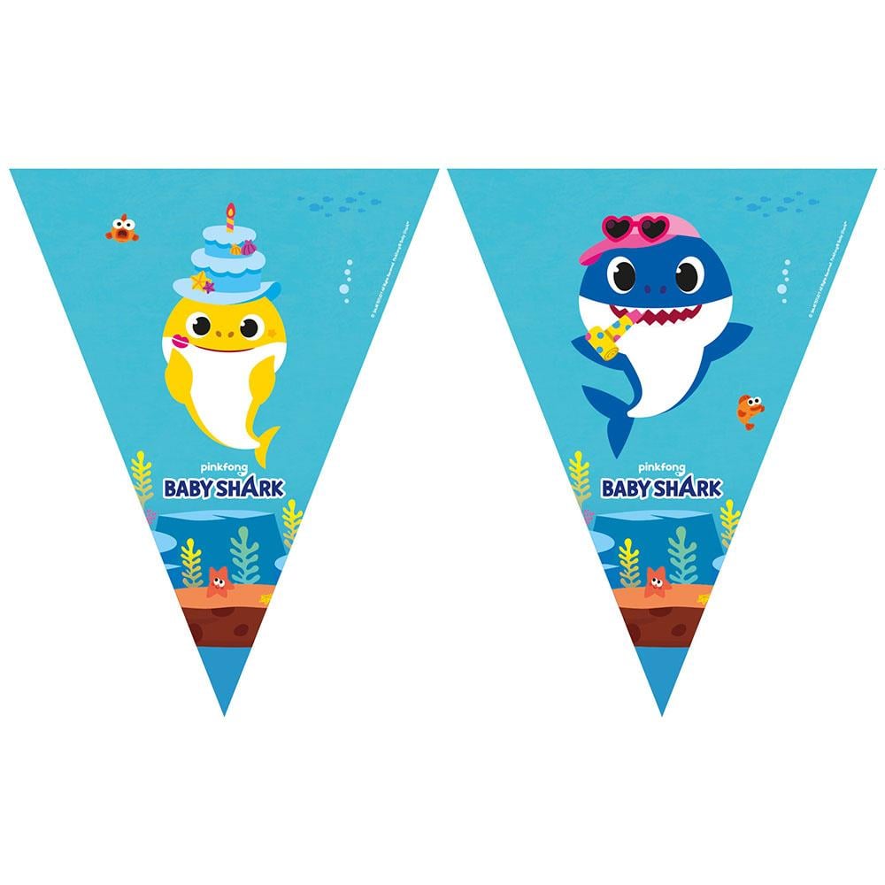 Baby Shark Lisanslı Üçgen Bayrak Afiş