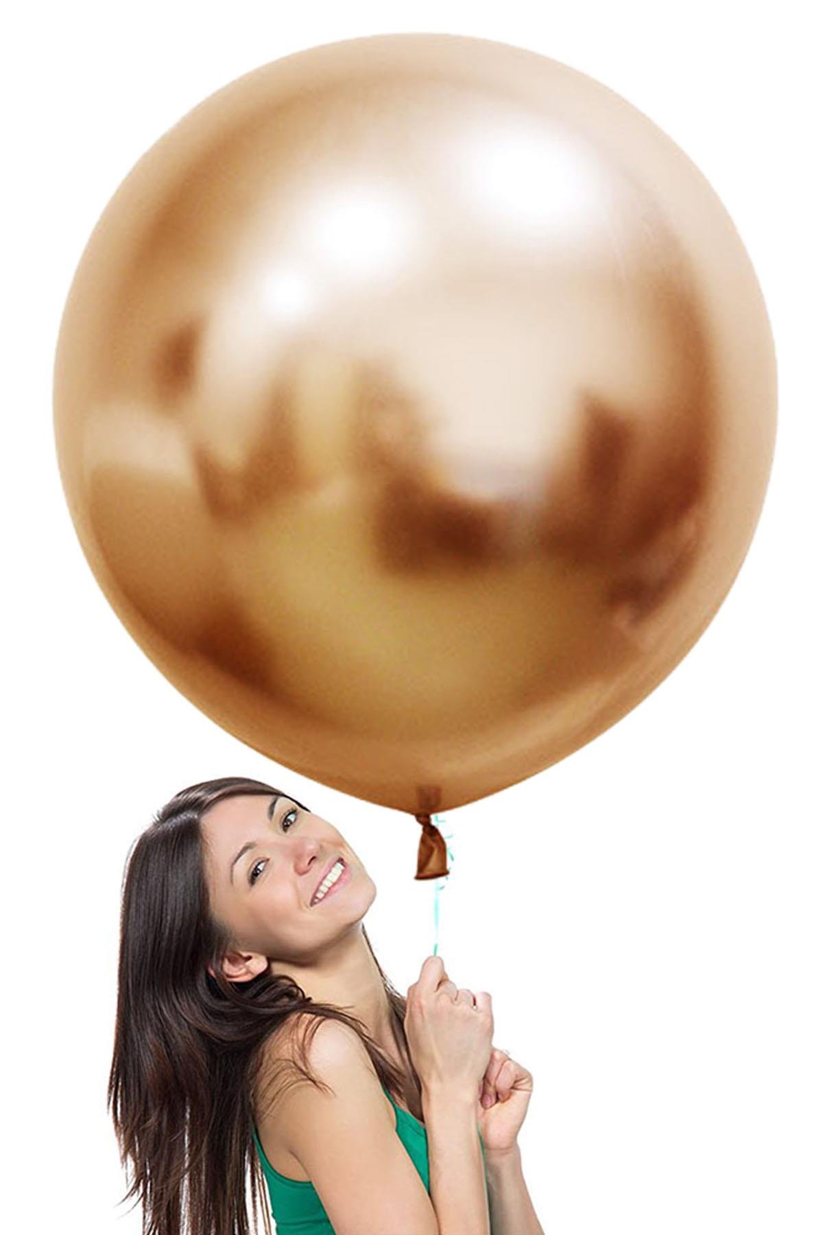 Bakır Jumbo Krom Lateks  Balon 60 cm