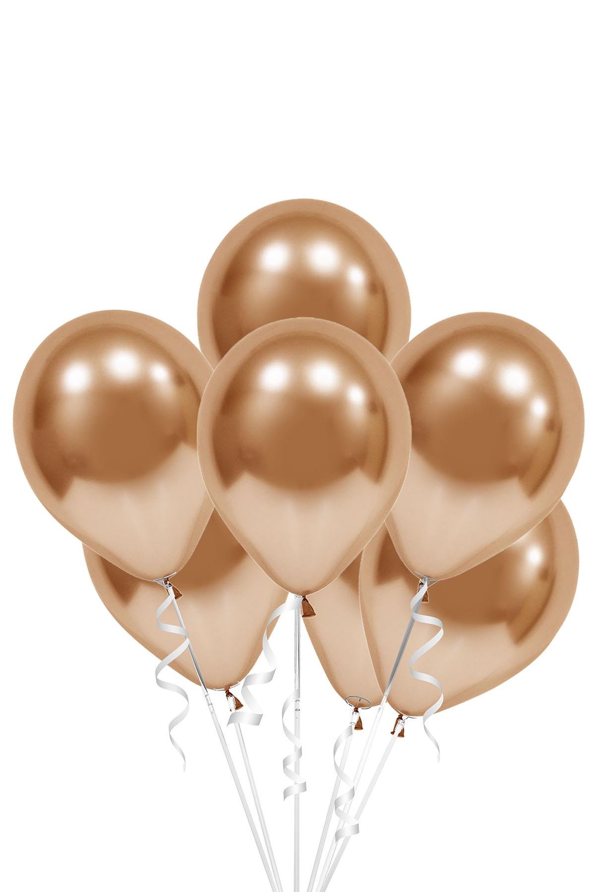 Bakır Metalik Krom Lateks Balon 10'lu