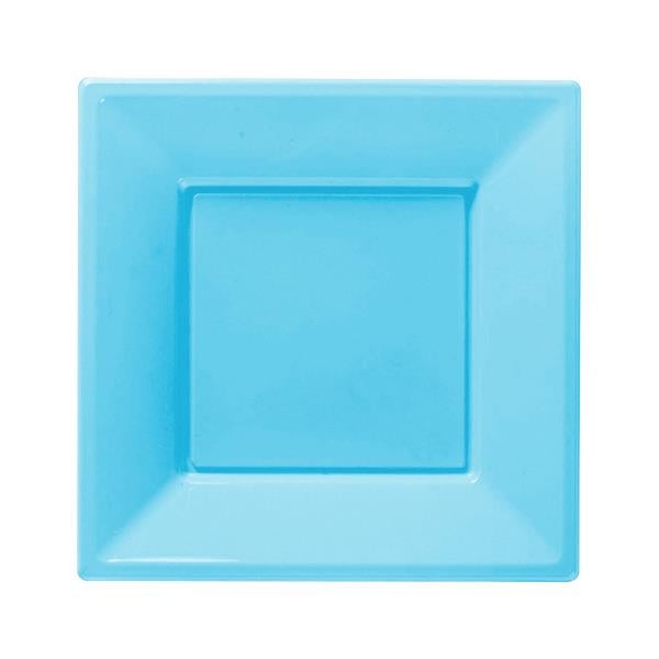 Bebek Mavisi Plastik Kare Tabak 23 cm 8'li