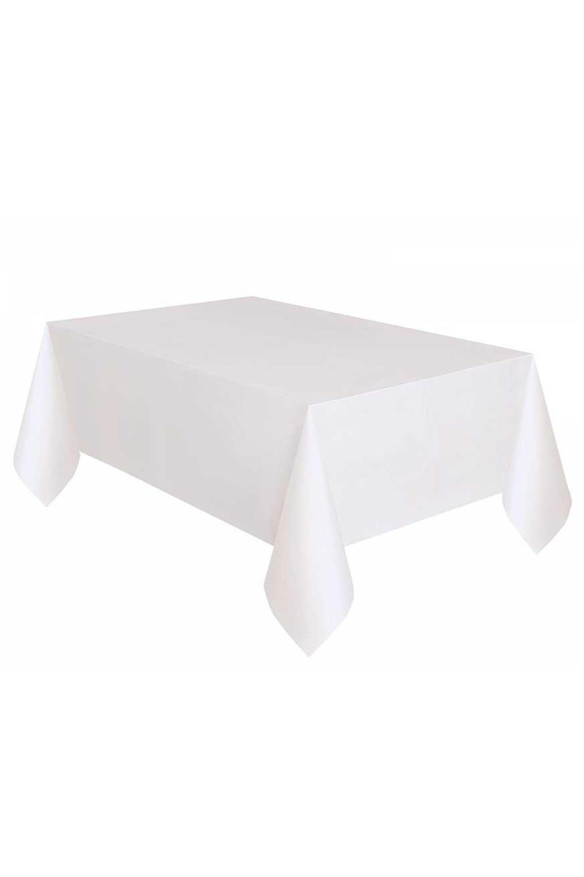 Beyaz Plastik Masa Örtüsü 137x270 cm