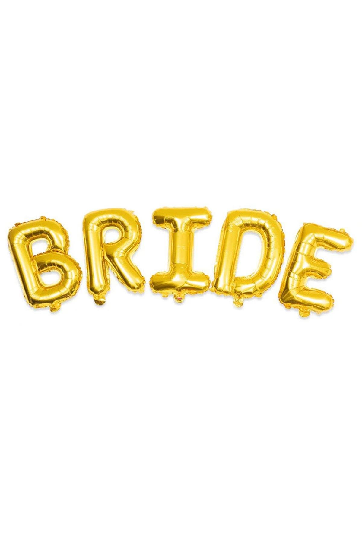 Bride Altın Folyo Balon Set