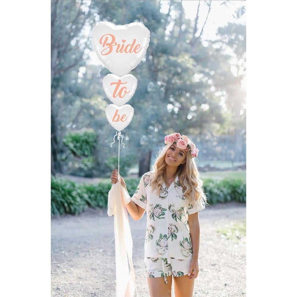 Bride To Be Beyaz Kalp Folyo Balon Set 5'li
