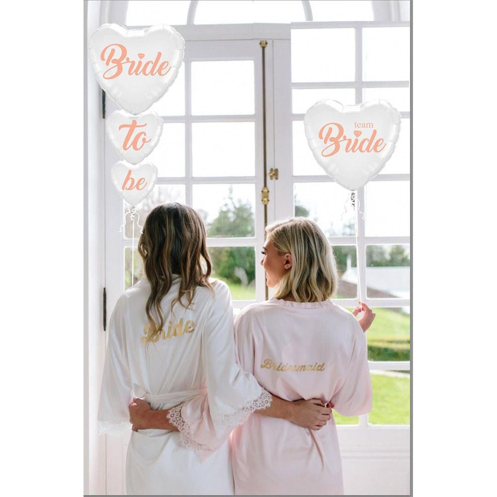 Bride To Be Beyaz Kalp Folyo Balon Set 5'li