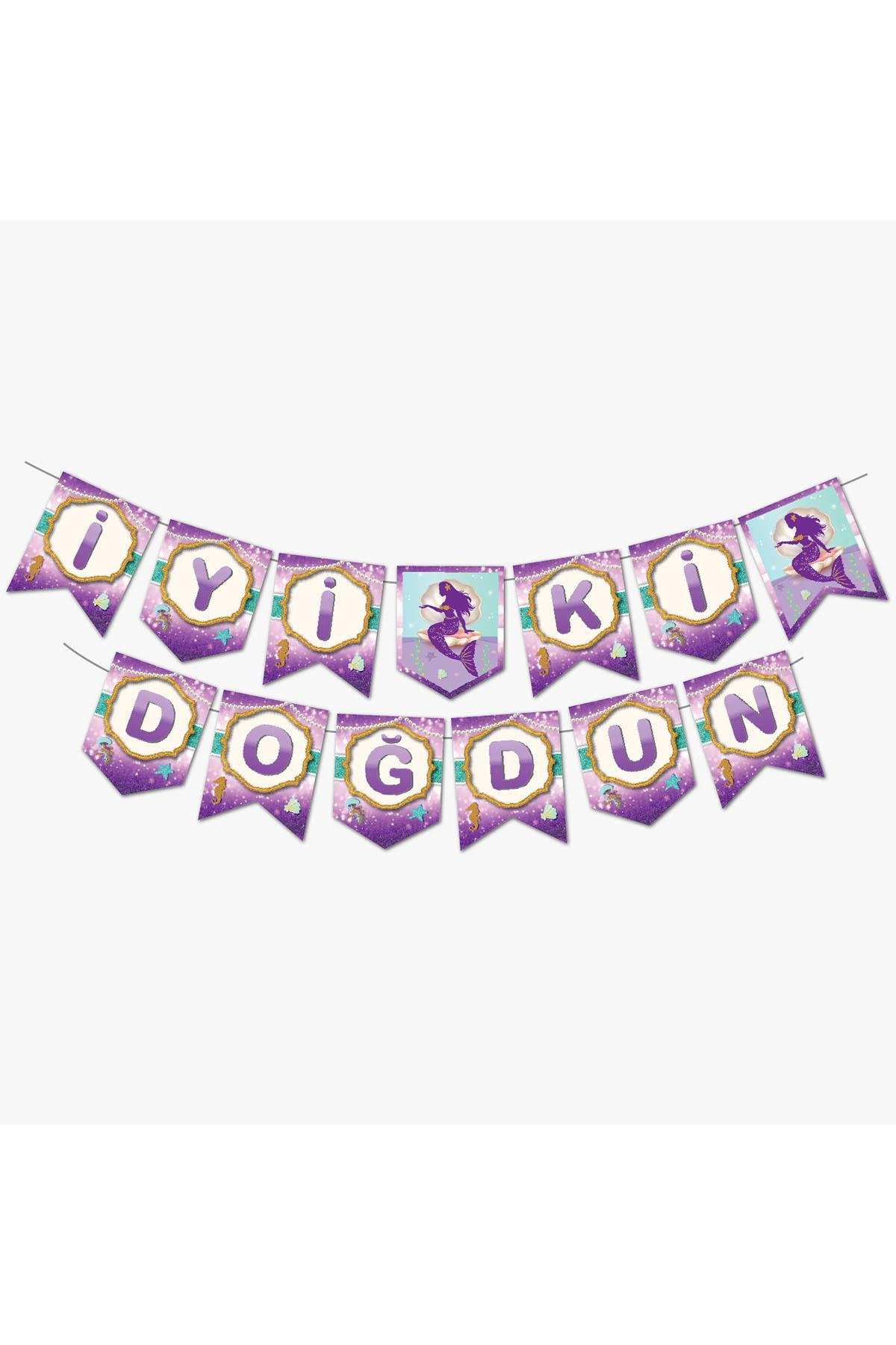 Deniz Kızı Temalı İyi ki Doğdun Harf Afiş