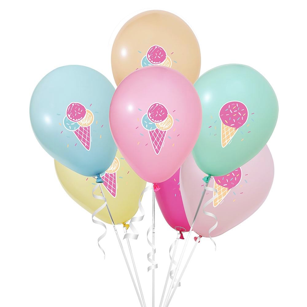 Dondurma Partisi Baskılı Lateks Balon 10'lu