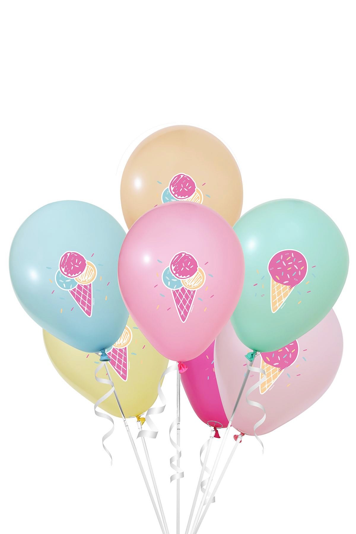 Dondurma Partisi Baskılı Lateks Balon 10'lu