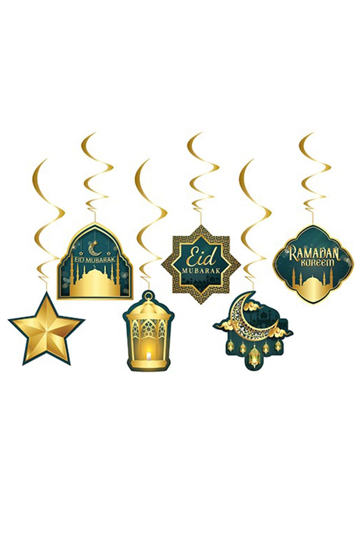Eid Mubarak Temalı Sarkıt Tavan Süs 6'lı
