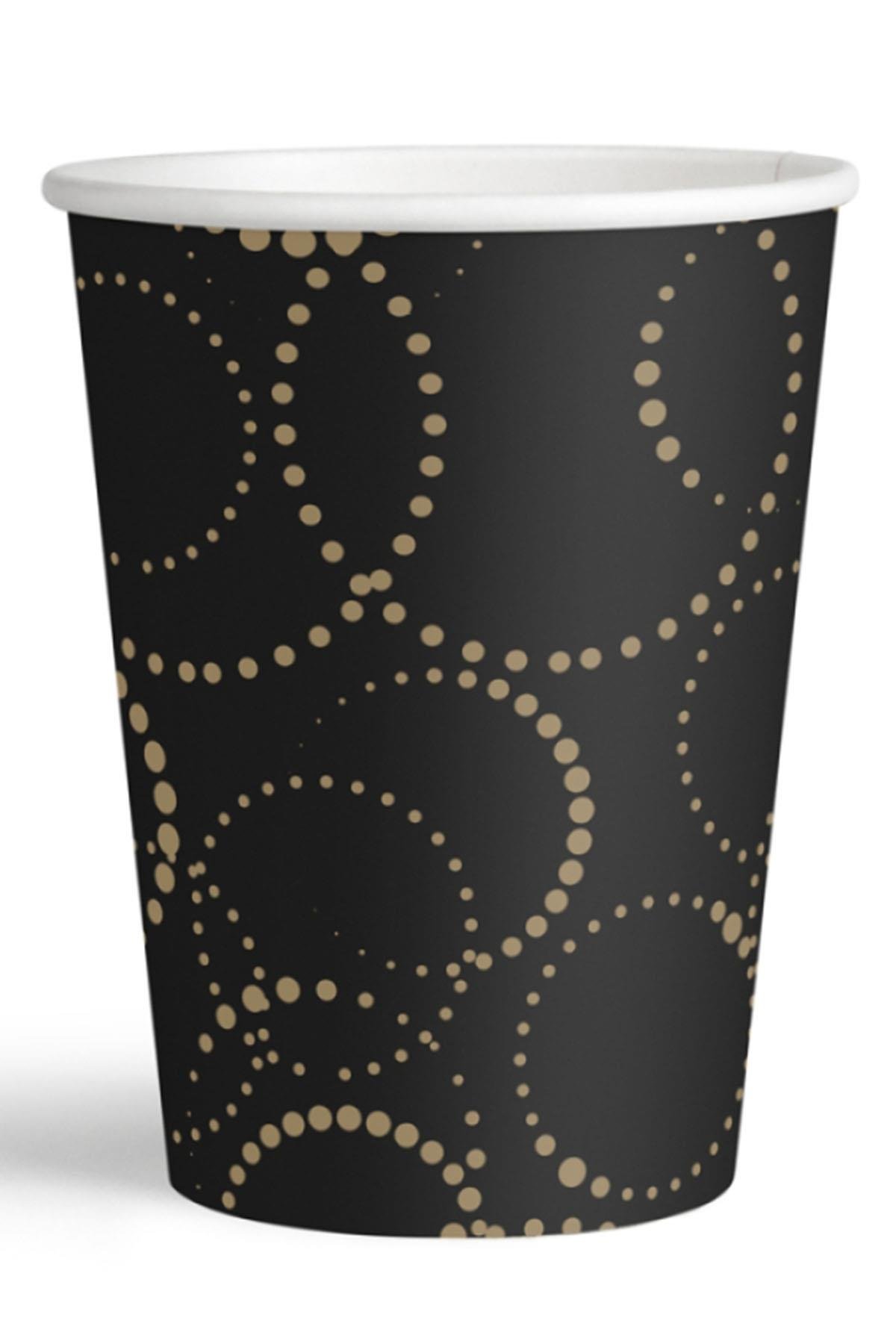 Elegant Siyah Karton Bardak 6'lı