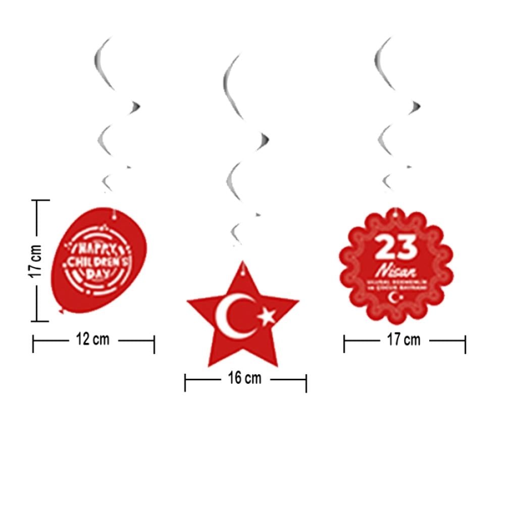 En Güzel Bayram 23 Nisan Sarkıt Süs 6'lı