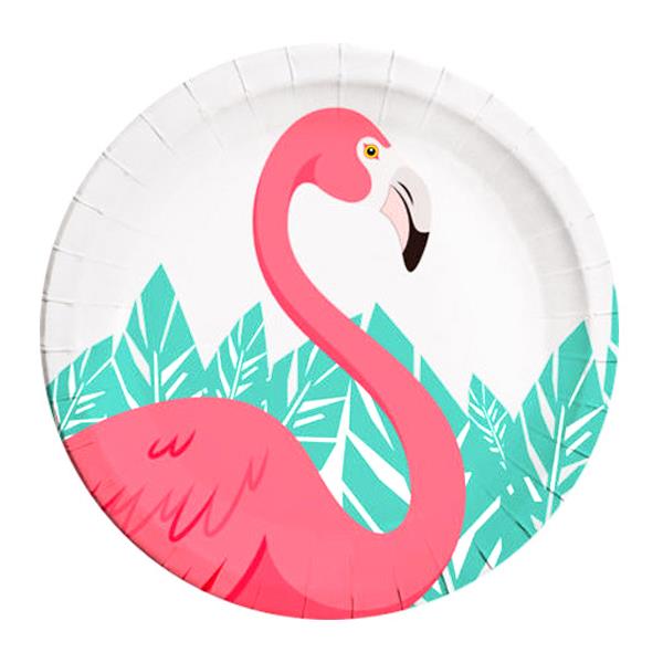 Flamingo Karton Tabak 23 cm 8'li