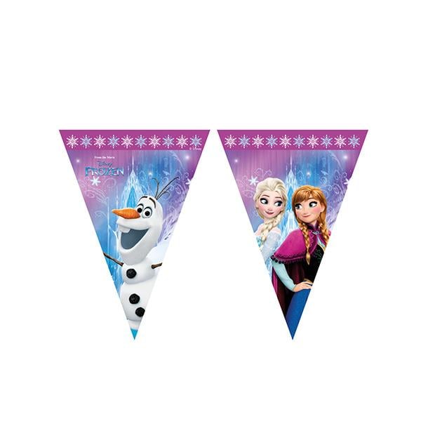 Frozen Buz Işıltısı Lisanslı Üçgen Bayrak Afiş