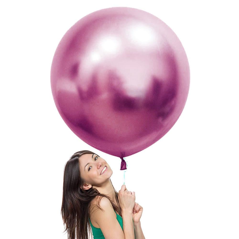 Fuşya Jumbo Krom Lateks Balon 60 cm