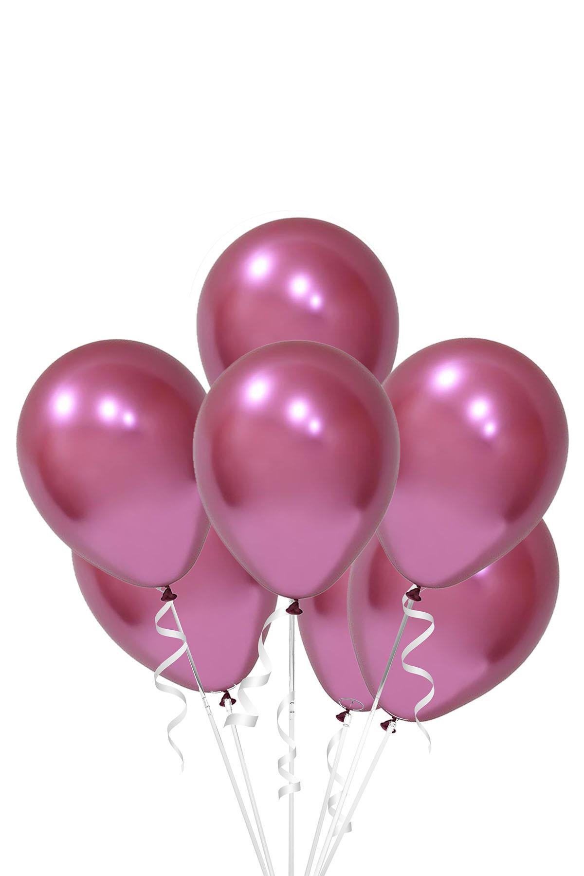 Fuşya Metalik Krom Lateks Balon 10'lu