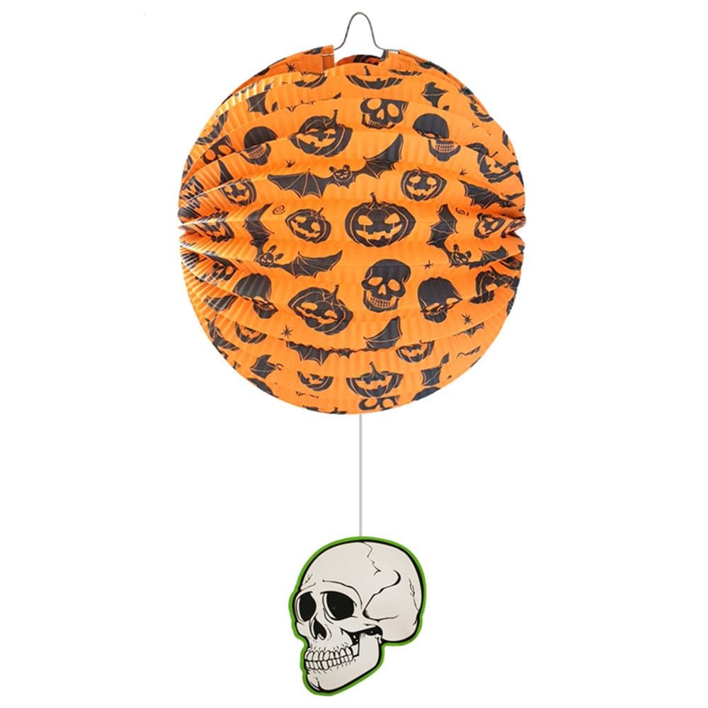 Halloween Kuru Kafa Figürlü Top Fener Turuncu