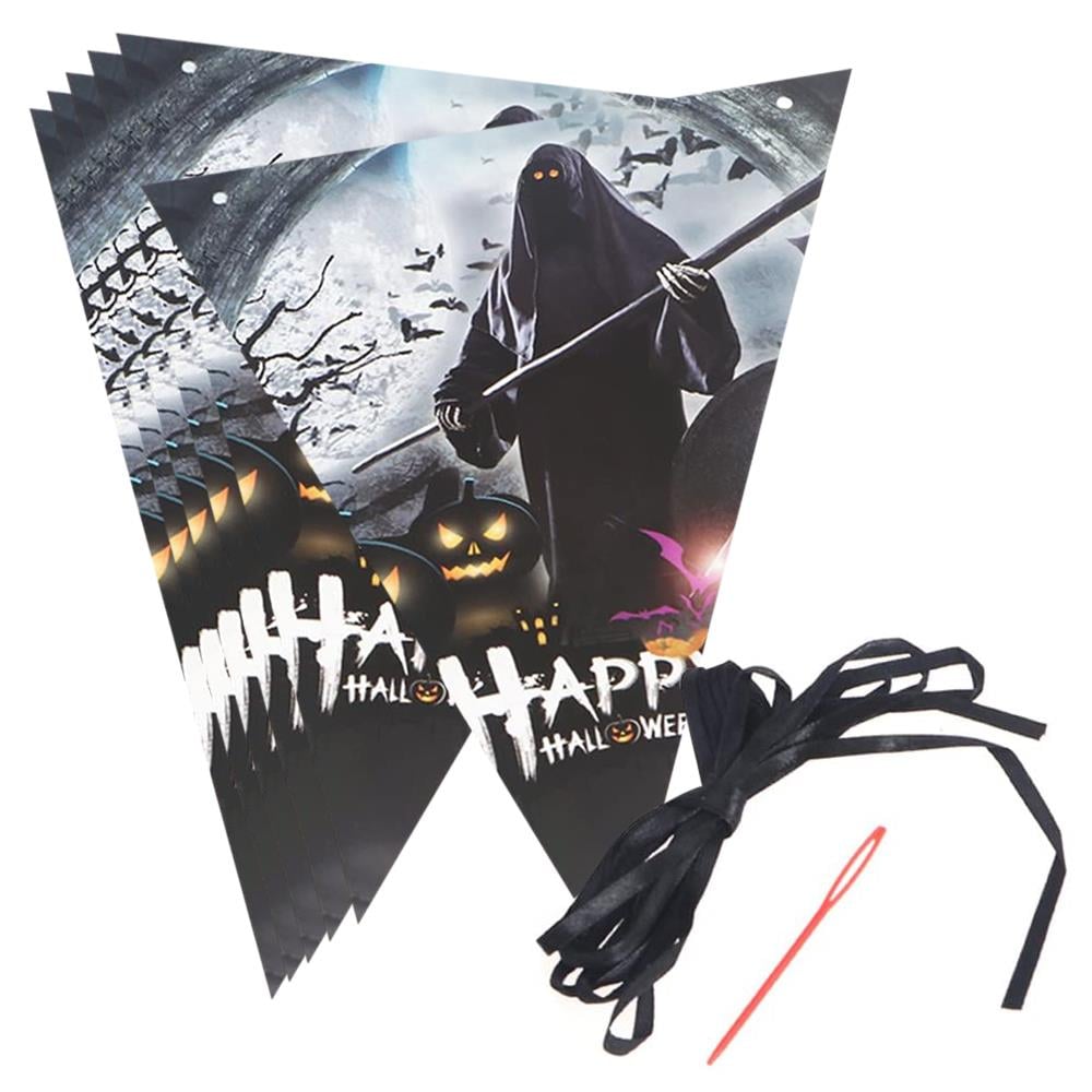 Halloween Temalı Hayalet Üçgen Bayrak Afiş