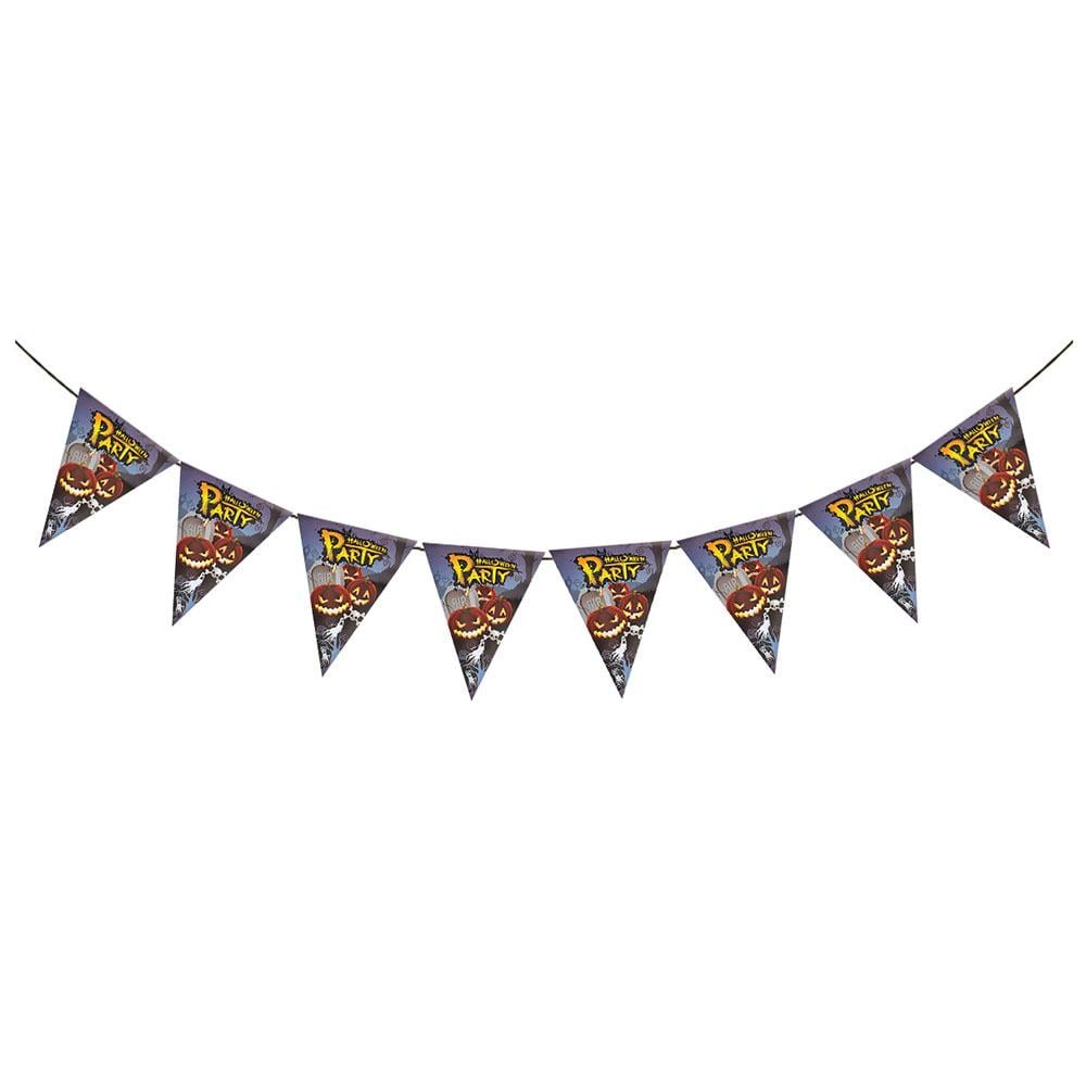 Halloween Temalı Korku Üçgen Bayrak Afiş