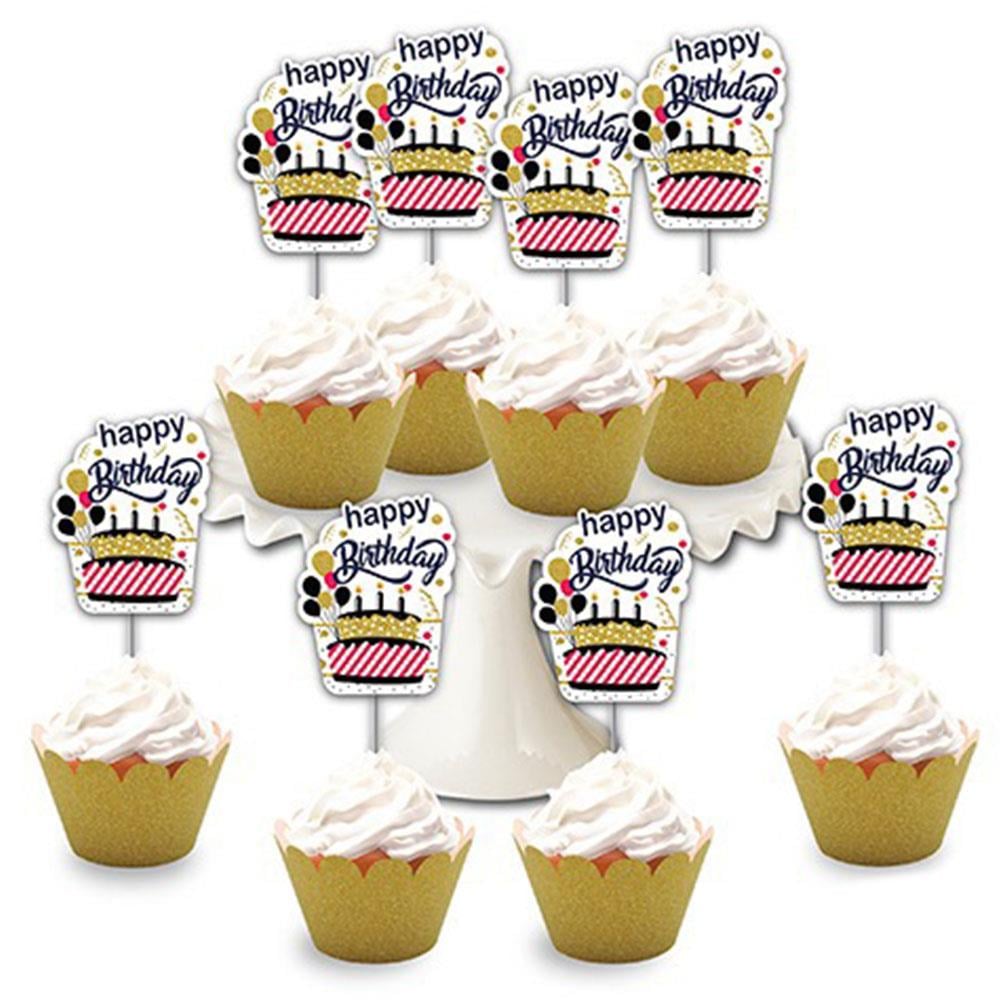 Happy Birthday Simli Eva Delux Kürdan 8'li