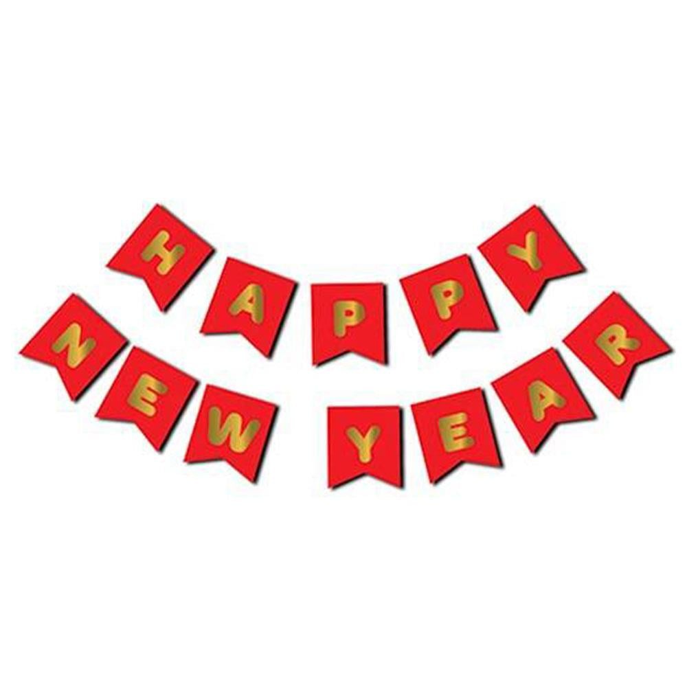 Happy New Year Kırmızı Harf Afiş