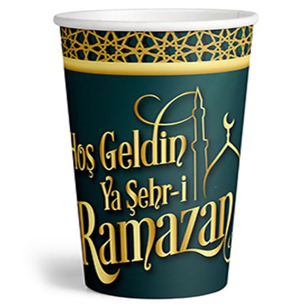 Hoş Geldin Ramazan Baskılı Karton Bardak 8'li