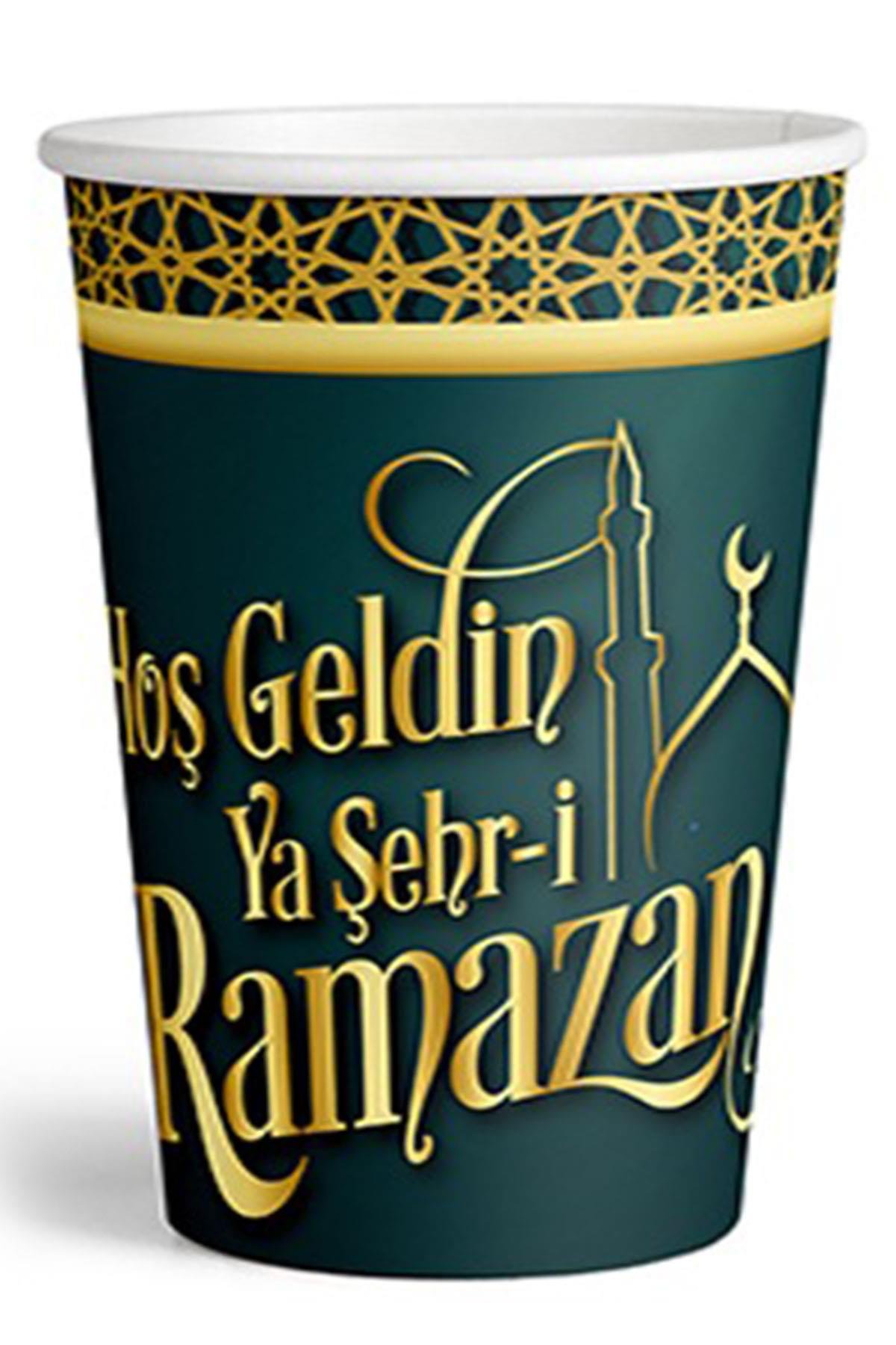 Hoş Geldin Ramazan Baskılı Karton Bardak 8'li