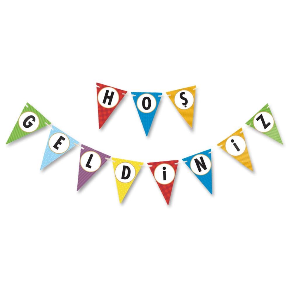 Hoşgeldiniz Rengarenk Bayrak Afiş