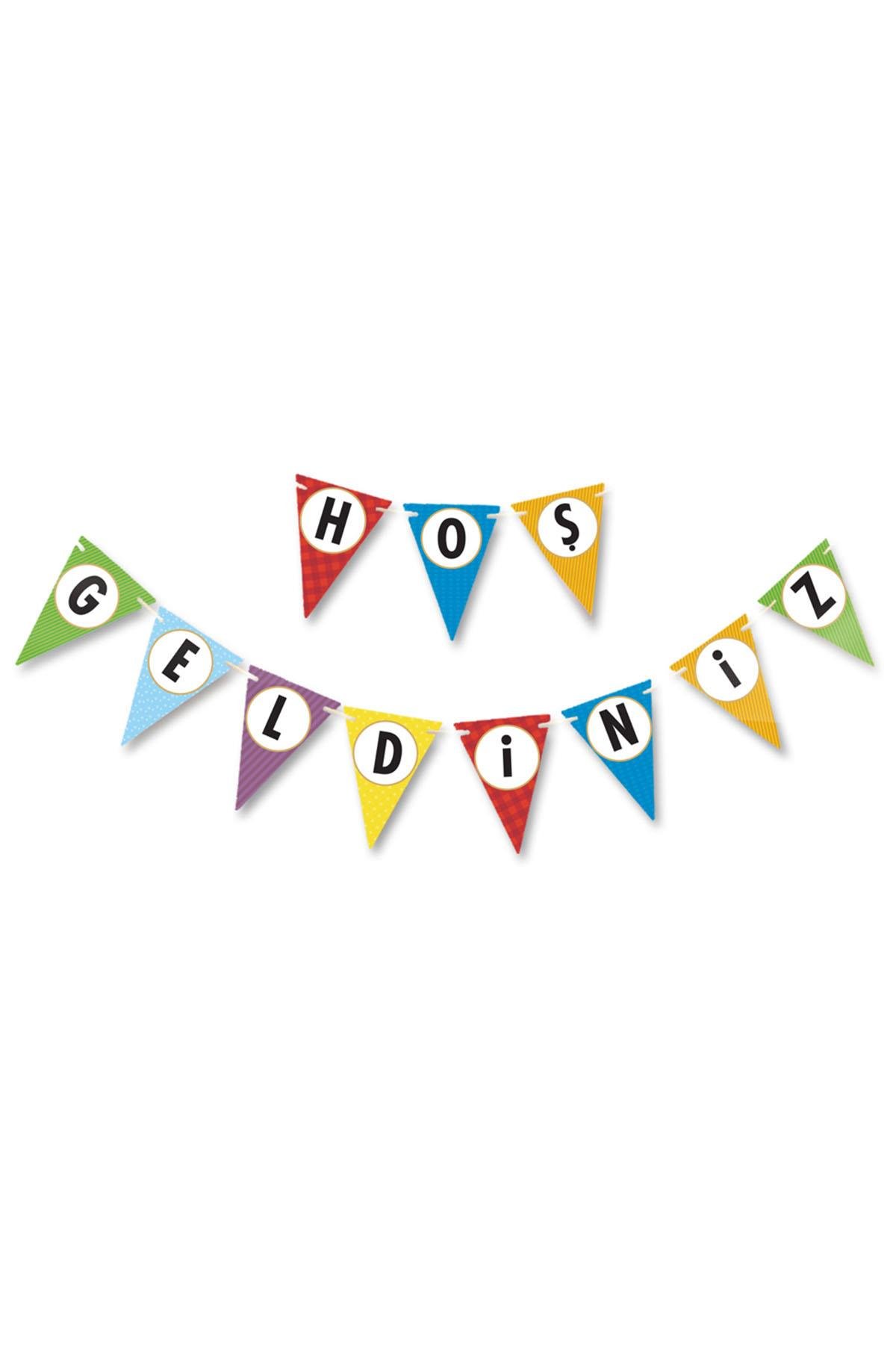 Hoşgeldiniz Rengarenk Bayrak Afiş