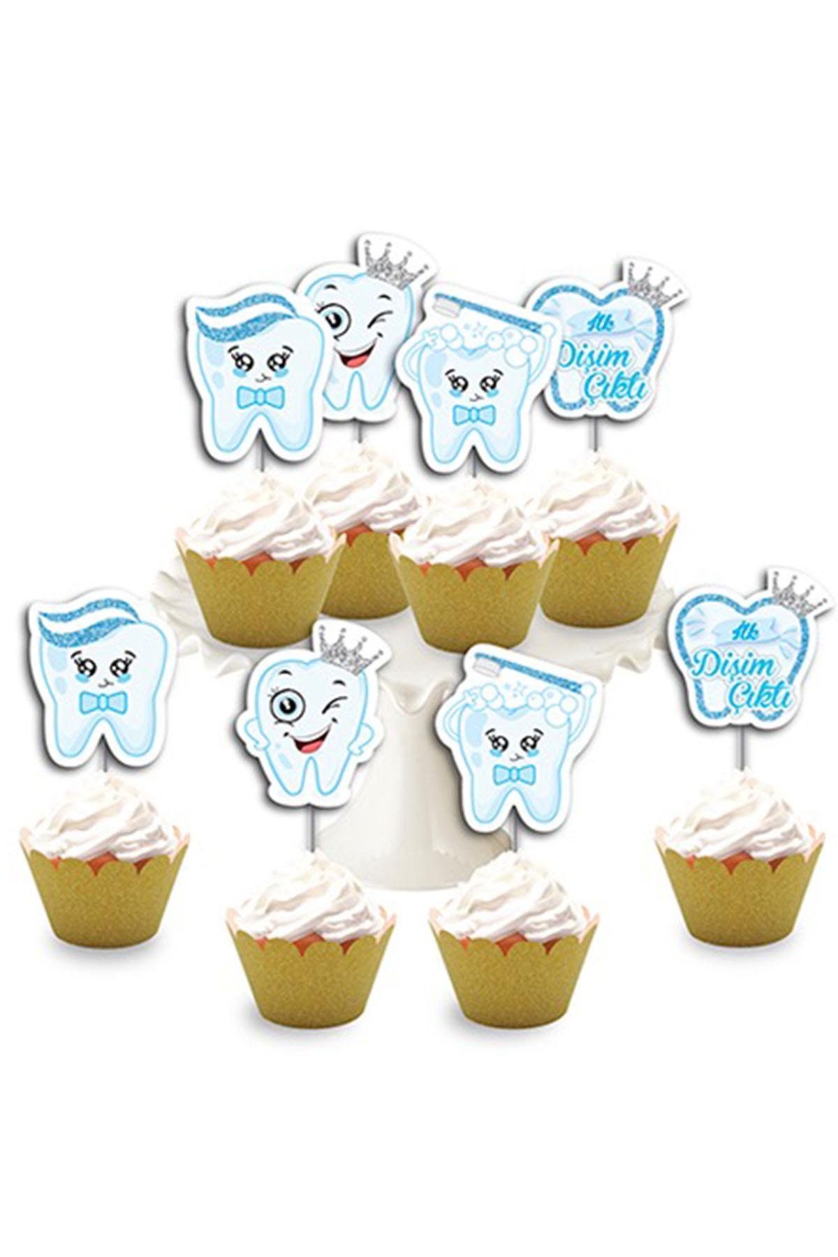 İlk Dişim Mavi Simli Eva Delux Kürdan 8'li