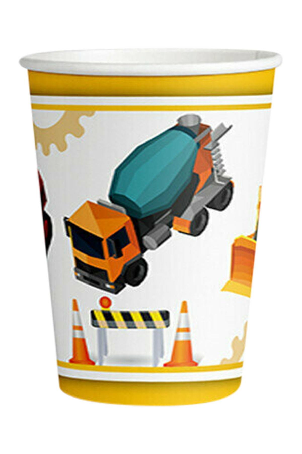 İnşaat Partisi Karton Bardak 8'li