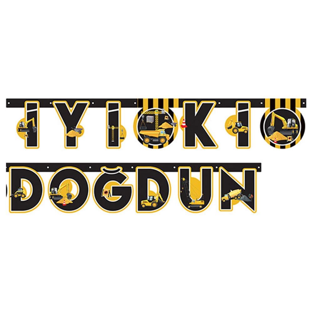 İnşaat Temalı İyi ki Doğdun Harf Afiş