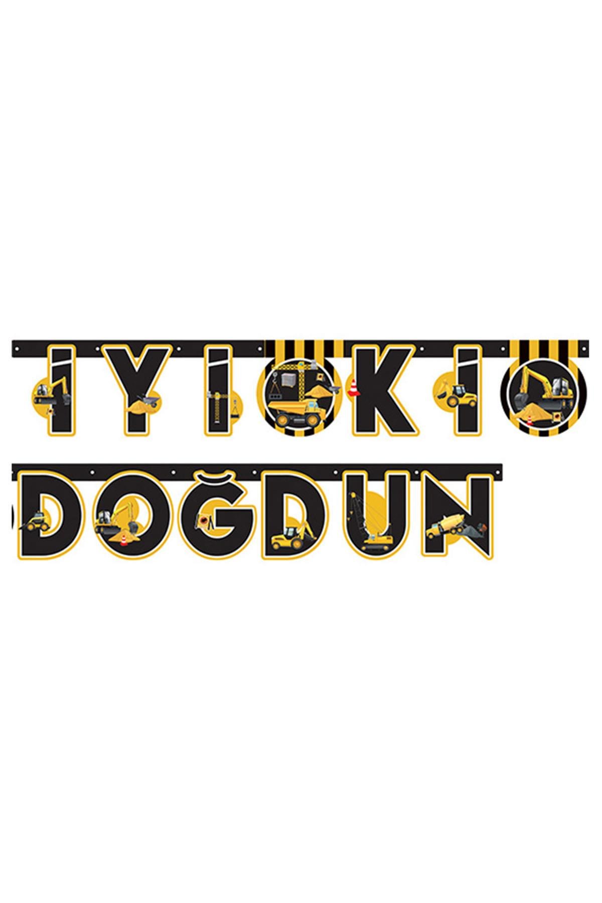 İnşaat Temalı İyi ki Doğdun Harf Afiş