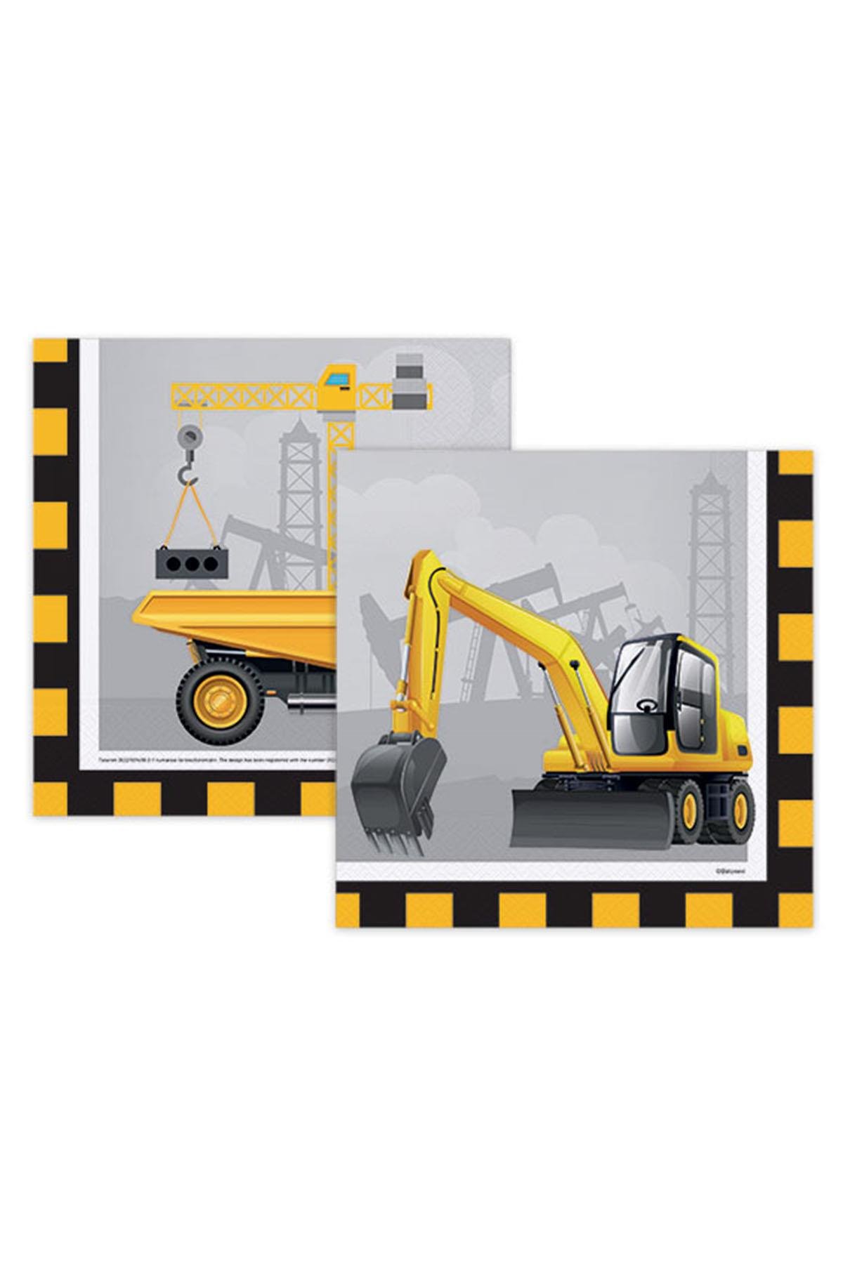 İnşaat Temalı Kağıt Peçete 33x33 cm 16'lı