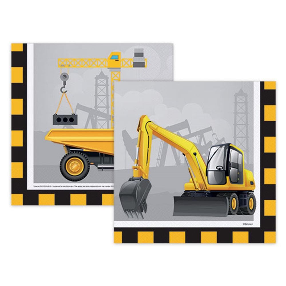 İnşaat Temalı Kağıt Peçete 33x33 cm 16'lı