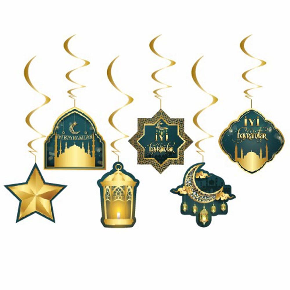 İyi Bayramlar Temalı Sarkıt Tavan Süs 6'lı