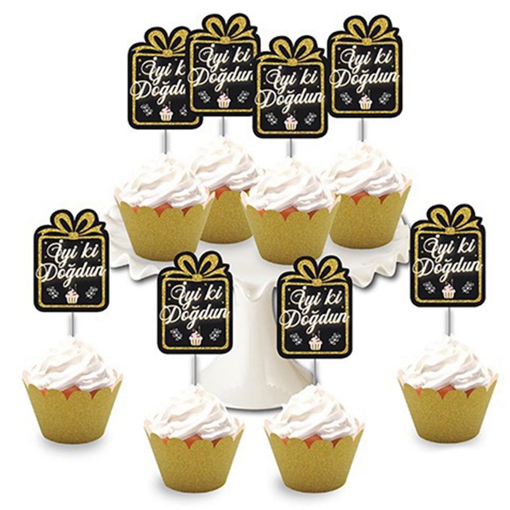 İyi ki Doğdun Simli Eva Delux Kürdan 8'li