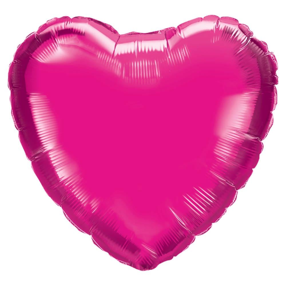 Kalp Folyo Balon Fuşya 45 cm