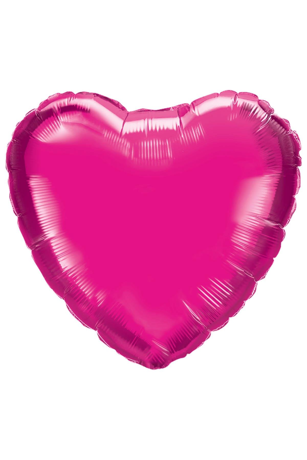 Kalp Folyo Balon Fuşya 45 cm