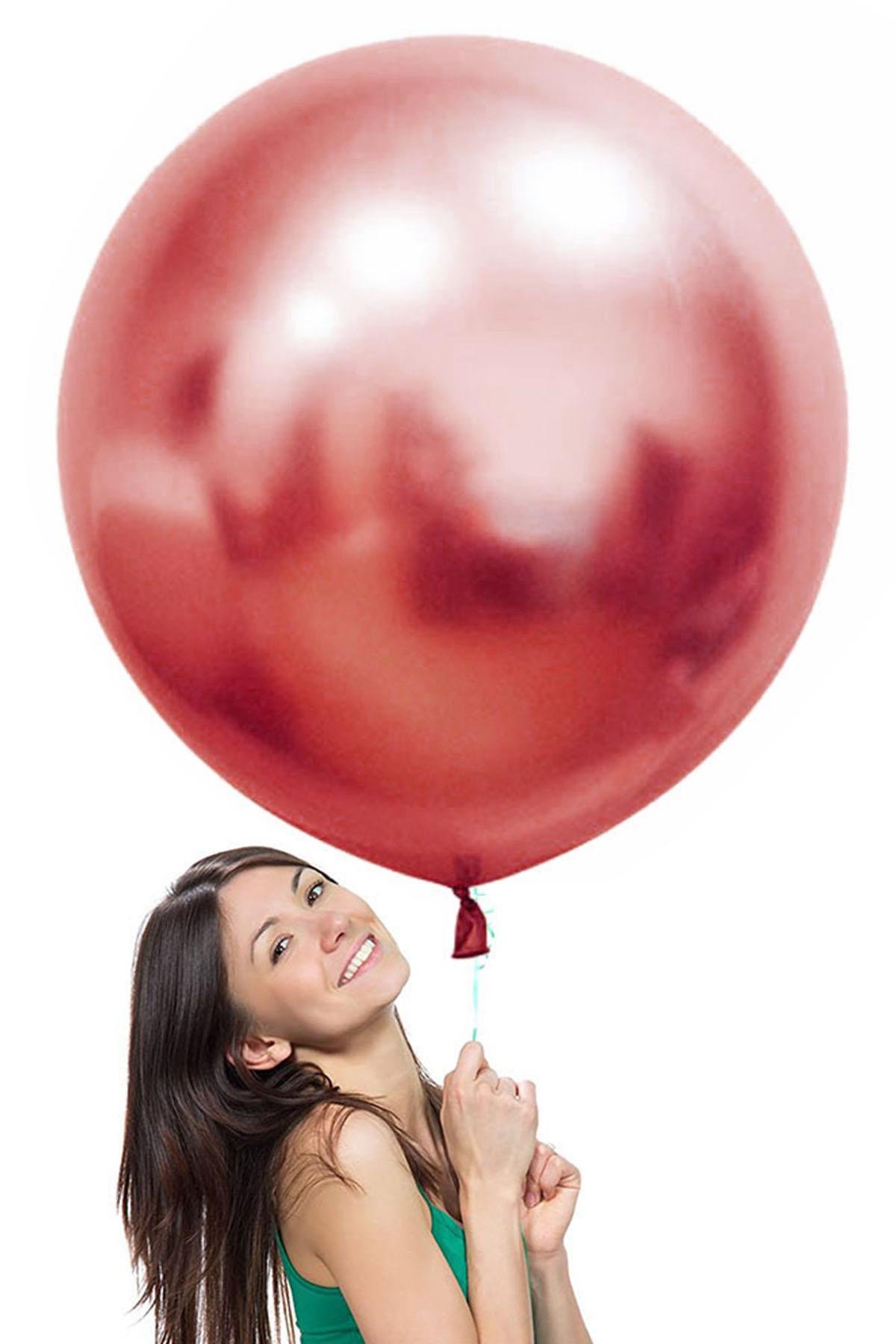 Kırmızı Jumbo Krom Lateks Balon 60 cm