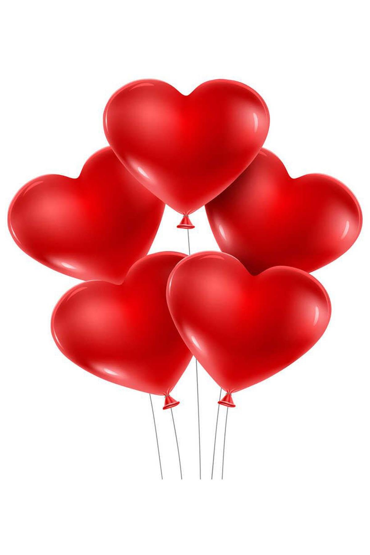 Kırmızı Kalp Lateks Balon 10'lu