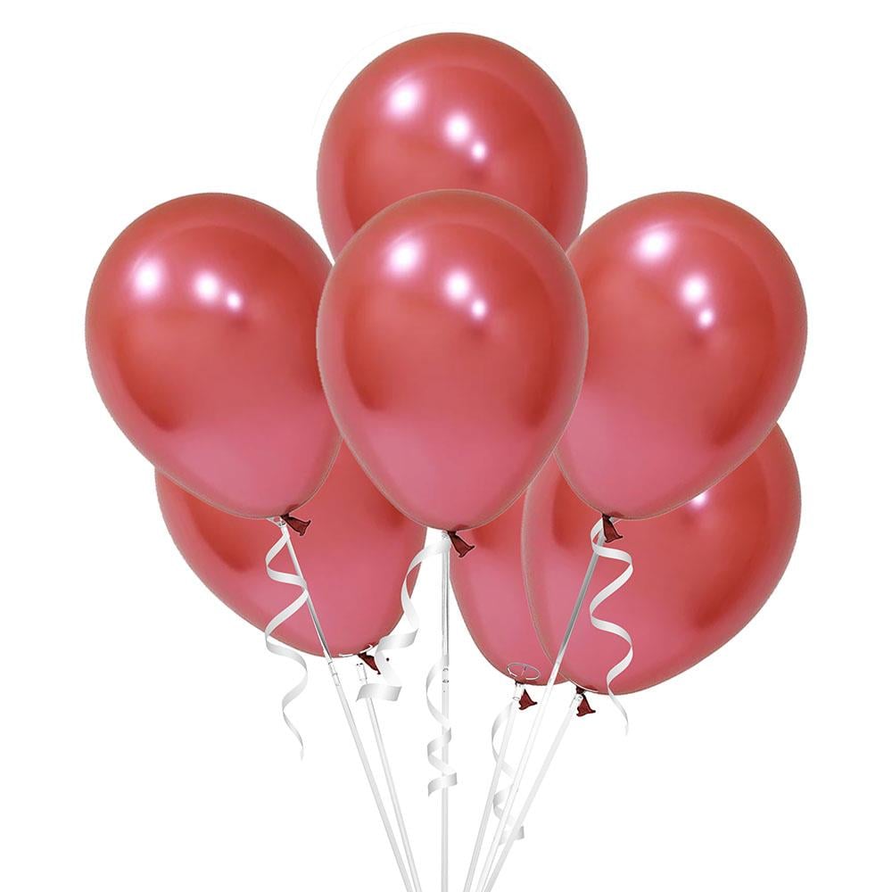 Kırmızı Metalik Krom Lateks Balon 10'lu