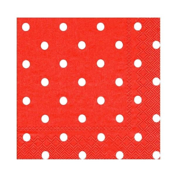 Kırmızı Puantiyeli Peçete 33x33cm