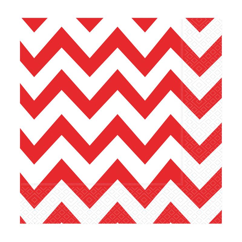 Kırmızı Zigzag Kağıt Peçete 33x33 Cm 20'li