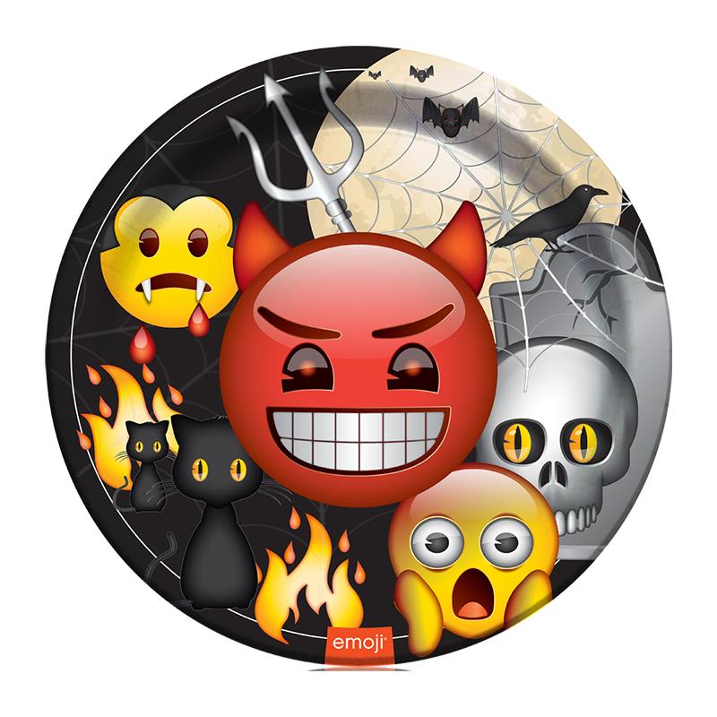 Korku Emoji Karton Tabak 23 cm 8'li