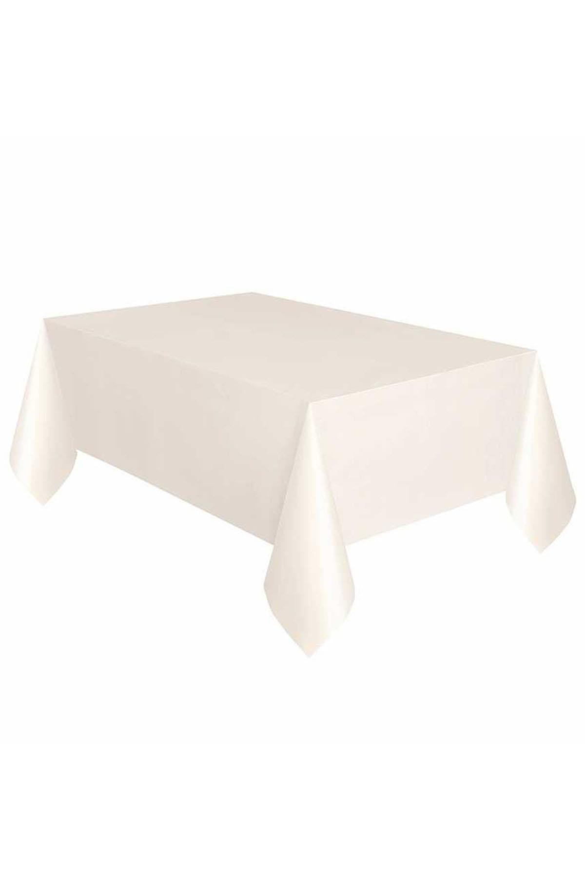 Krem Plastik Masa Örtüsü 137x270 cm