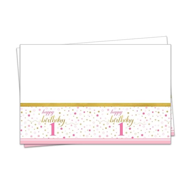 Küçük Yıldızlar 1 Yaş Kız Plastik Masa Örtüsü 120x180 cm