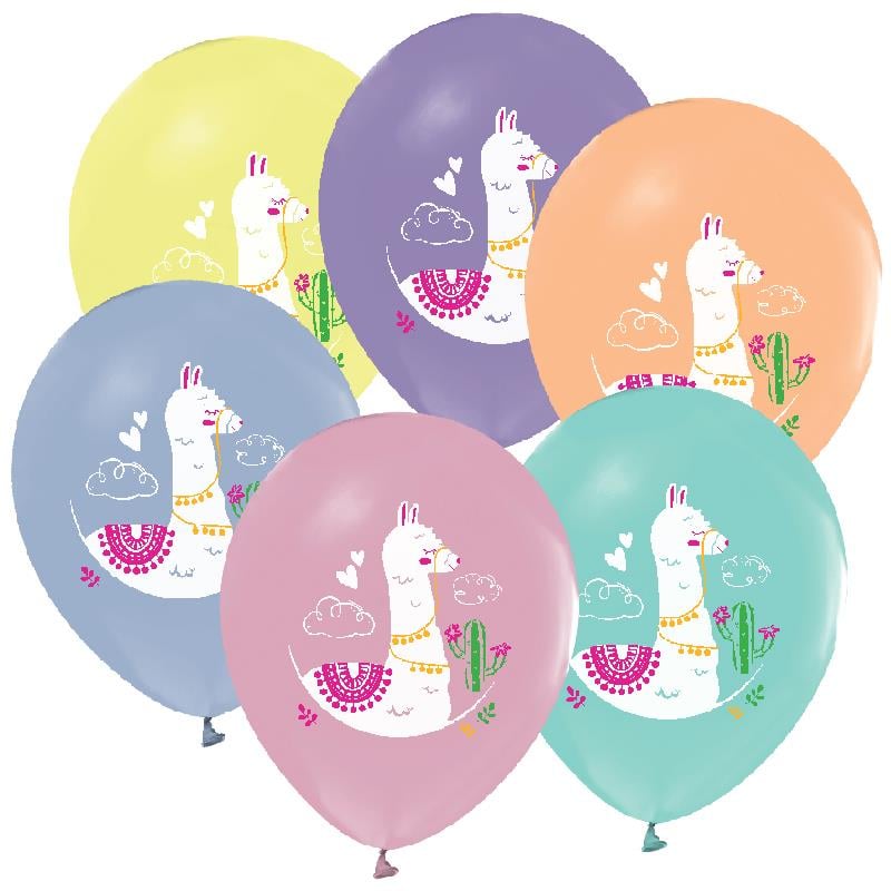 Lama Baskılı Rengarenk Lateks Balon 10'lu
