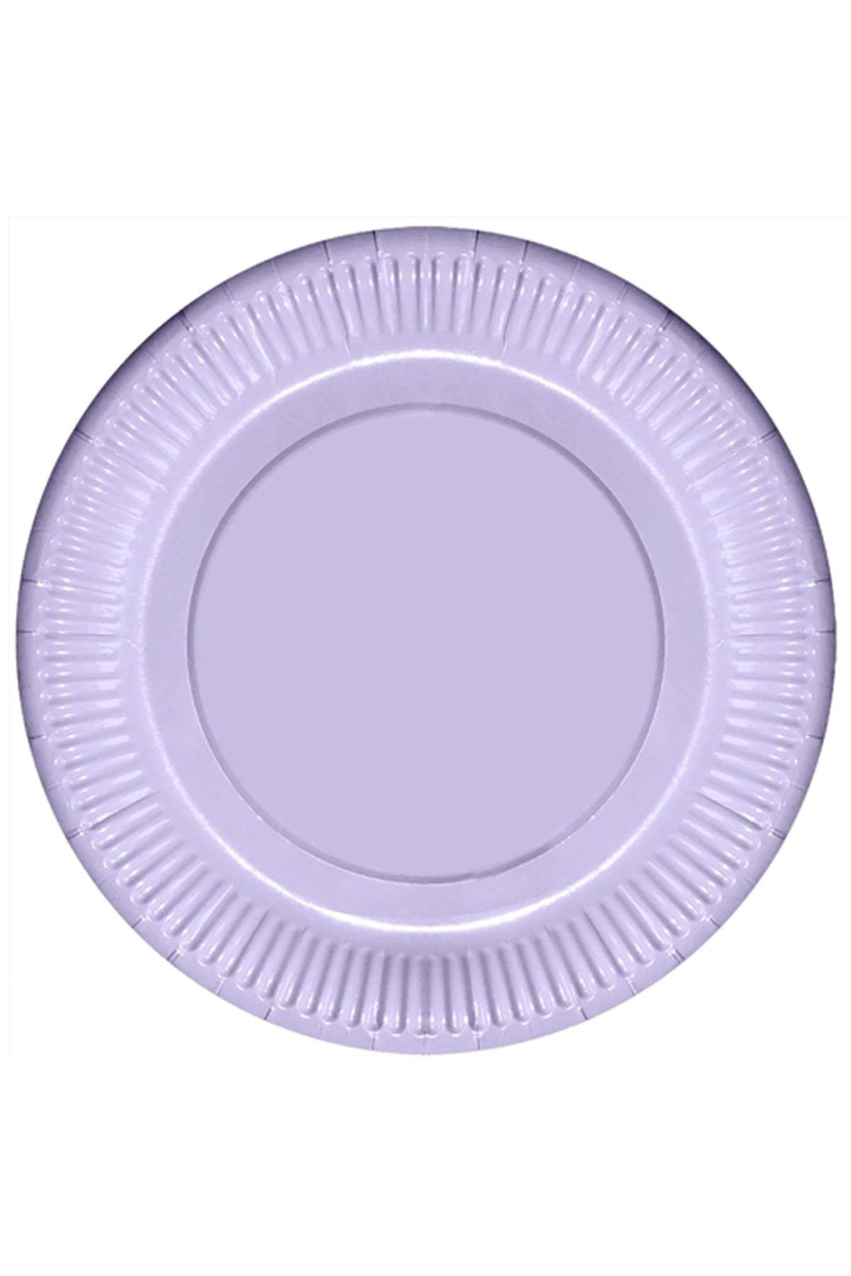 Lila Makaron Karton Tabak 23 cm 8'li