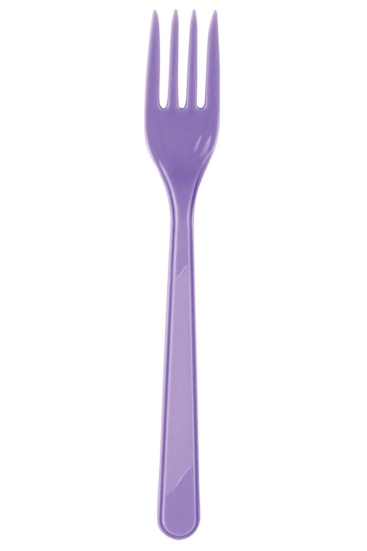 Lila Plastik Çatal 24'lü